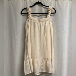 Altar’d state ivory flowy mini dress with tie